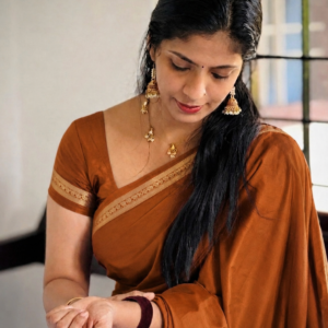 Item Code-DD17,Mysore Silk Saree : Draped in the serene beauty of Orrange and gold